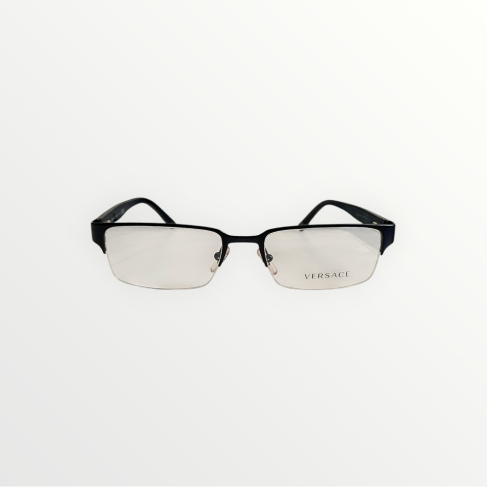 NEW Versace VE1184 Black Matte Metal Rectangular Eyeglasses - Picture 4 of 12